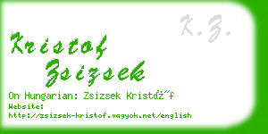 kristof zsizsek business card